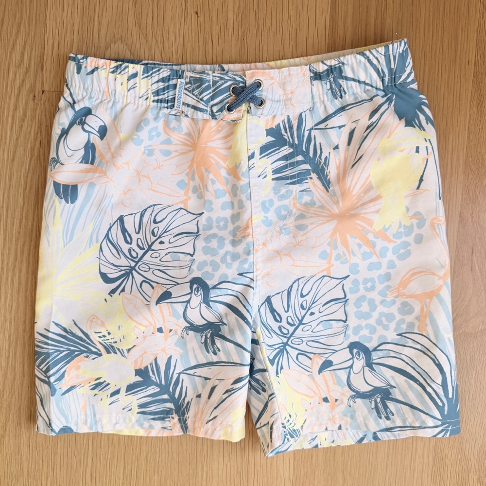 Tropical Print Swim Shorts | Ruffle Butts